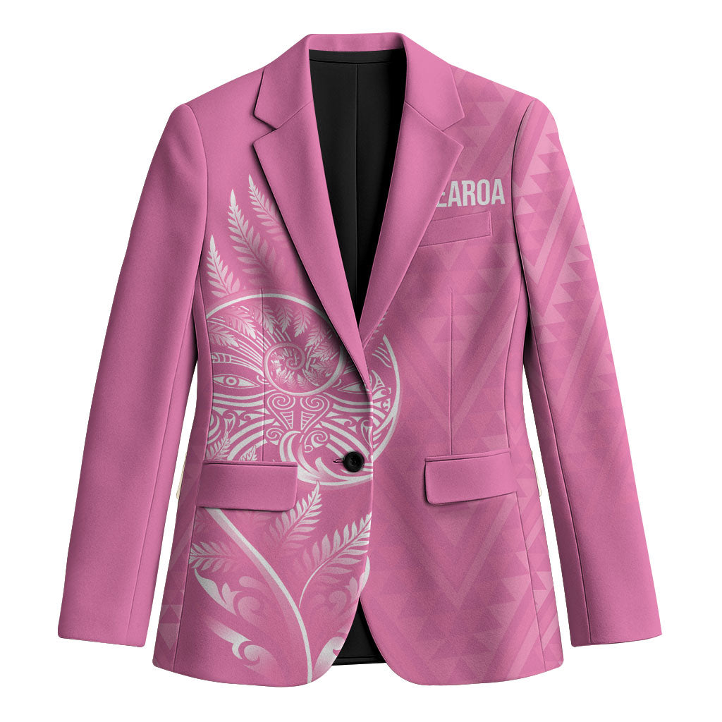 New Zealand Ta Moko Silver Fern Pink Blazer Taniko Taniwha Motifs LT7 Unisex Pink - Polynesian Pride
