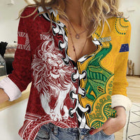 Mate Ma'a Tonga Vs Australia Rugby Personalized Women Casual Shirt Special Mascots