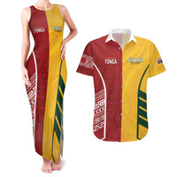 Australia - Tonga Rugby Custom Couples Matching Tank Maxi Dress and Hawaiian Shirt Minimalist Dynamic