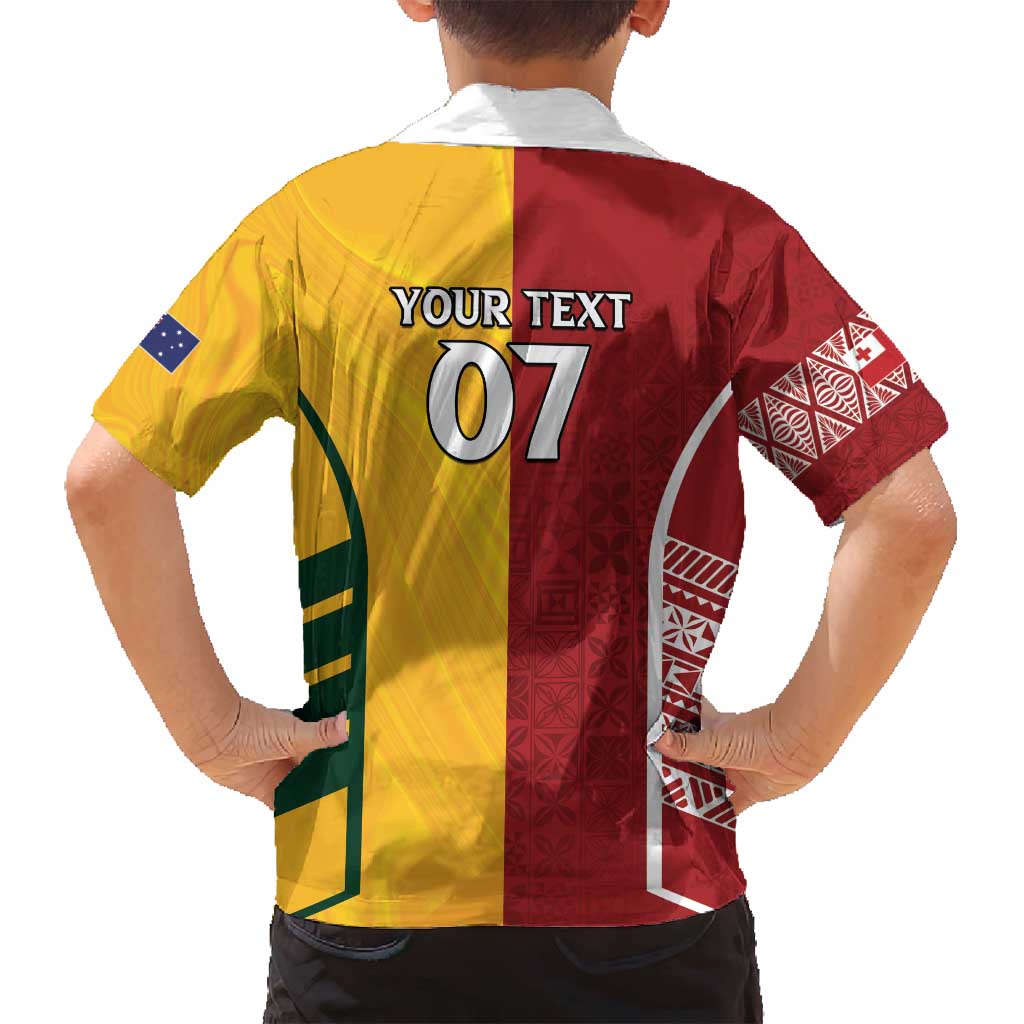 Australia - Tonga Rugby Custom Family Matching Summer Maxi Dress and Hawaiian Shirt Minimalist Dynamic