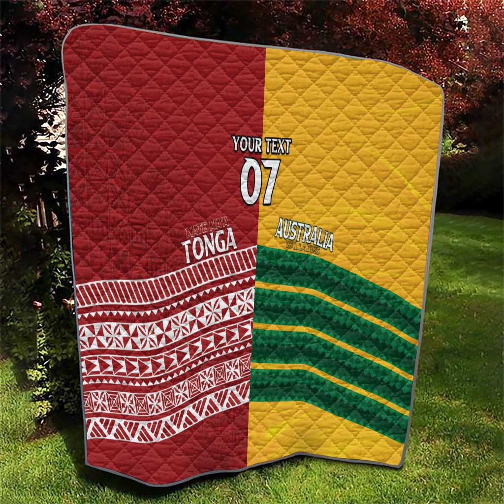 Australia - Tonga Rugby Custom Quilt Minimalist Dynamic