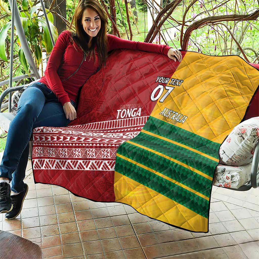 Australia - Tonga Rugby Custom Quilt Minimalist Dynamic