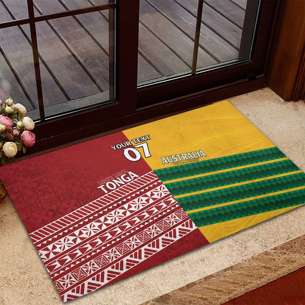 Australia - Tonga Rugby Custom Rubber Doormat Minimalist Dynamic
