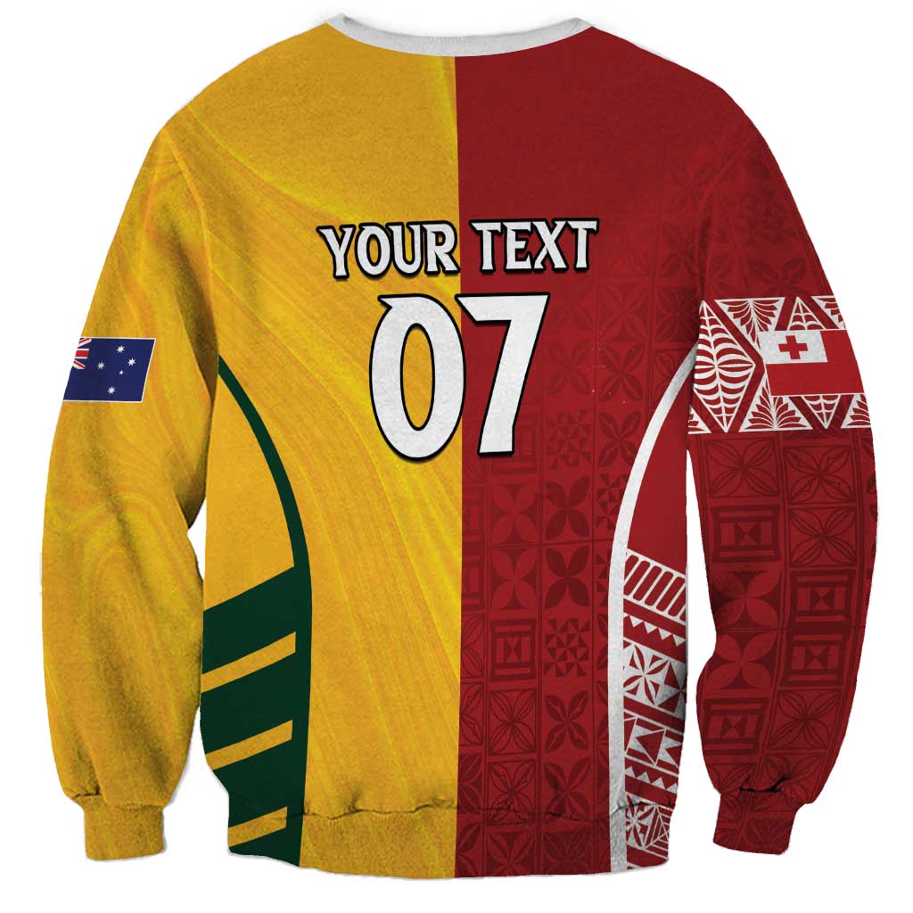 Australia - Tonga Rugby Custom Sweatshirt Minimalist Dynamic