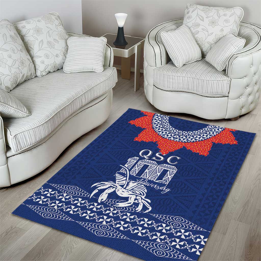 Queen Salote College 100 Years Anniversary Area Rug Tonga QSC Royal Blue - Polynesian Pride