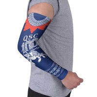 Queen Salote College 100 Years Anniversary Personalized Arm Sleeves Tonga QSC Royal Blue - Polynesian Pride