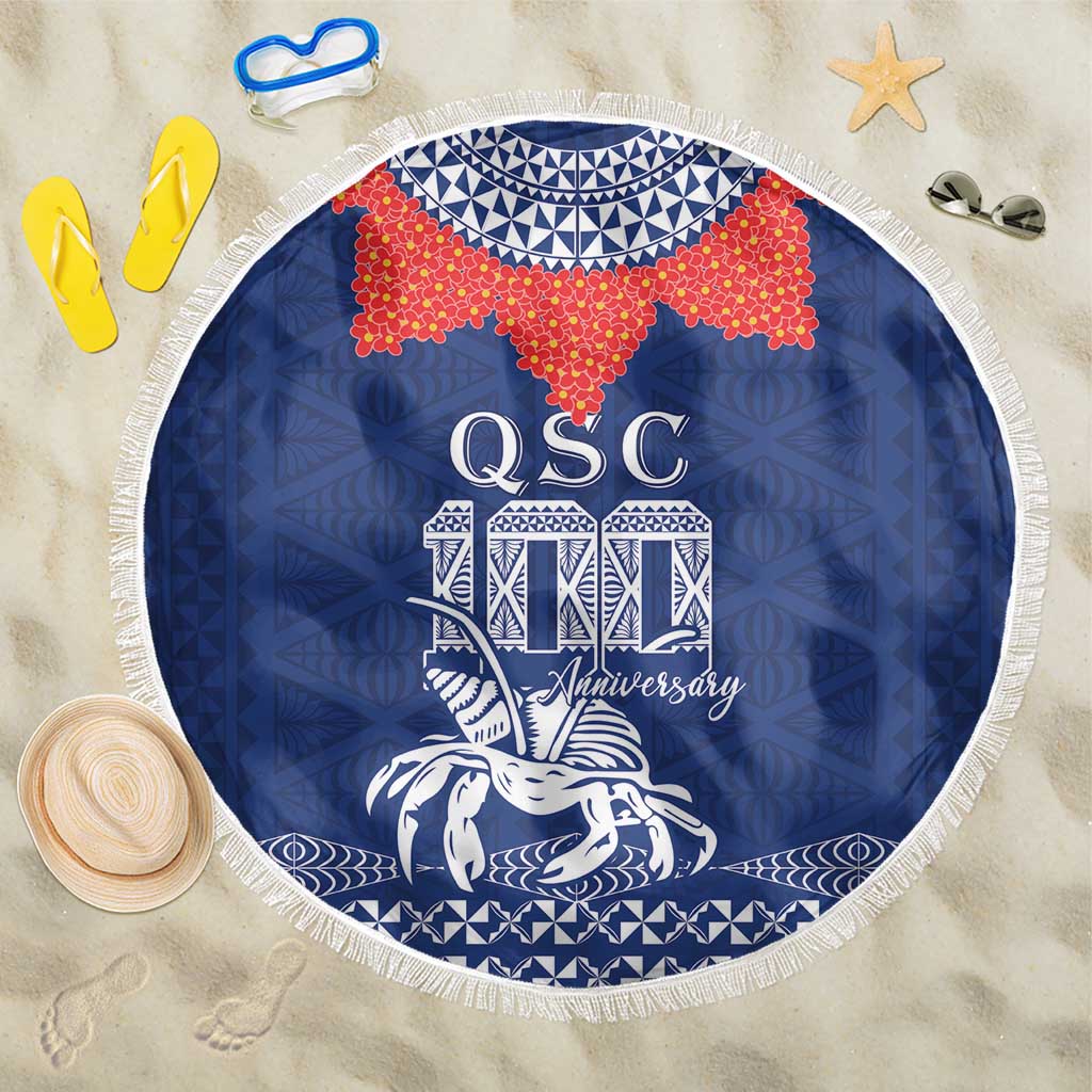 Queen Salote College 100 Years Anniversary Beach Blanket Tonga QSC Royal Blue - Polynesian Pride