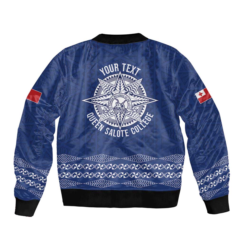 Queen Salote College 100 Years Anniversary Personalized Bomber Jacket Tonga QSC Royal Blue - Polynesian Pride