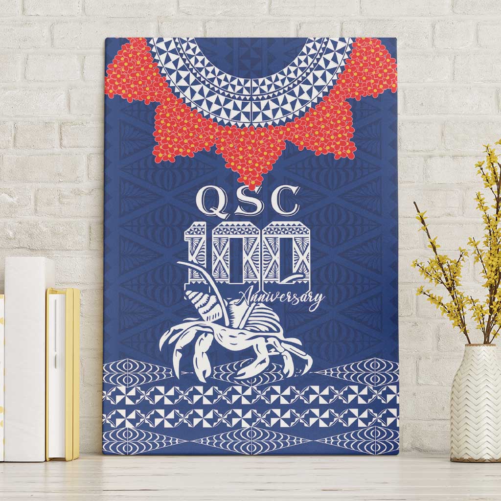 Queen Salote College 100 Years Anniversary Canvas Wall Art Tonga QSC Royal Blue - Polynesian Pride