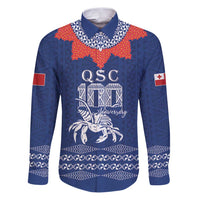 Queen Salote College 100 Years Anniversary Personalized Family Matching Puletasi and Hawaiian Shirt Tonga QSC Royal Blue - Polynesian Pride