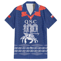 Queen Salote College 100 Years Anniversary Personalized Family Matching Tank Maxi Dress and Hawaiian Shirt Tonga QSC Royal Blue - Polynesian Pride