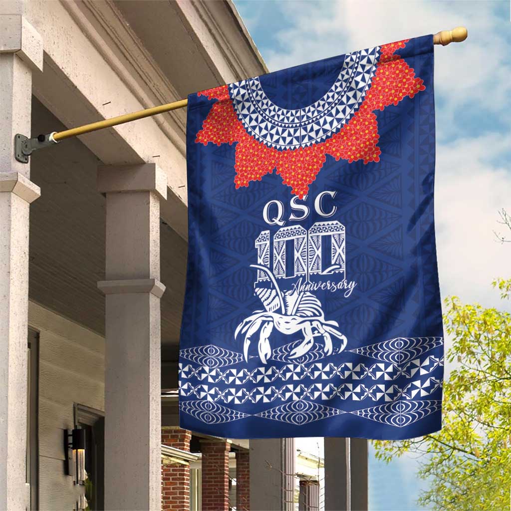Queen Salote College 100 Years Anniversary Garden Flag Tonga QSC Royal Blue - Polynesian Pride