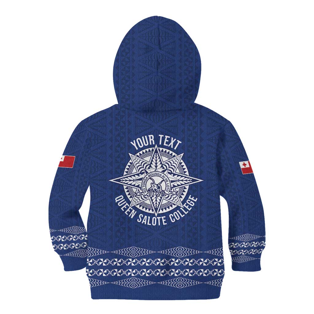 Queen Salote College 100 Years Anniversary Personalized Kid Hoodie Tonga QSC Royal Blue - Polynesian Pride