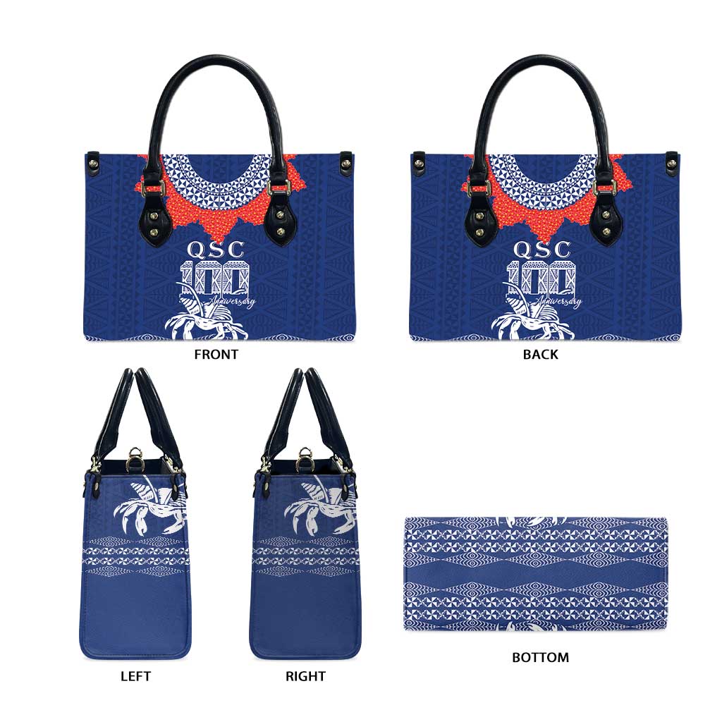 Queen Salote College 100 Years Anniversary Leather Bag Tonga QSC Royal Blue - Polynesian Pride