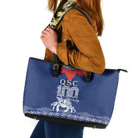Queen Salote College 100 Years Anniversary Leather Tote Bag Tonga QSC Royal Blue - Polynesian Pride