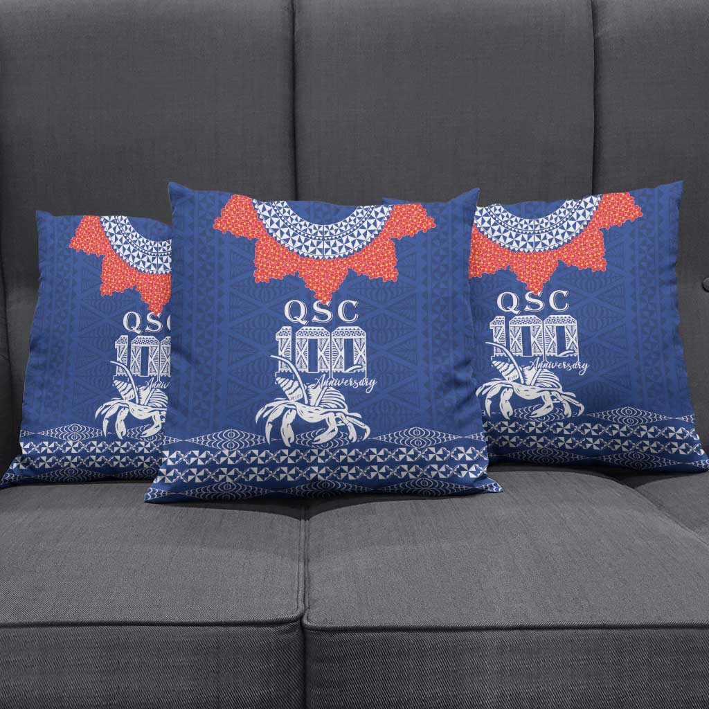 Queen Salote College 100 Years Anniversary Pillow Cover Tonga QSC Royal Blue - Polynesian Pride