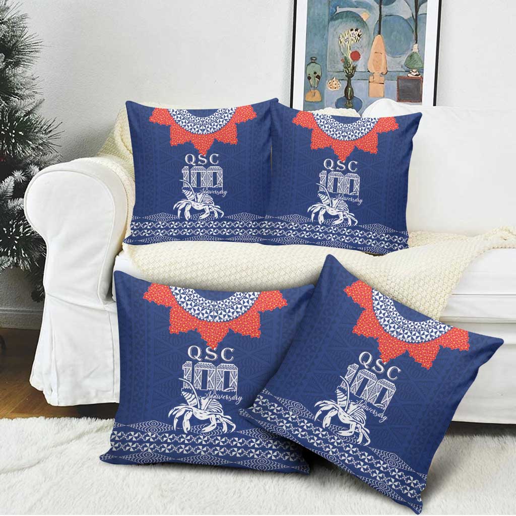Queen Salote College 100 Years Anniversary Pillow Cover Tonga QSC Royal Blue - Polynesian Pride