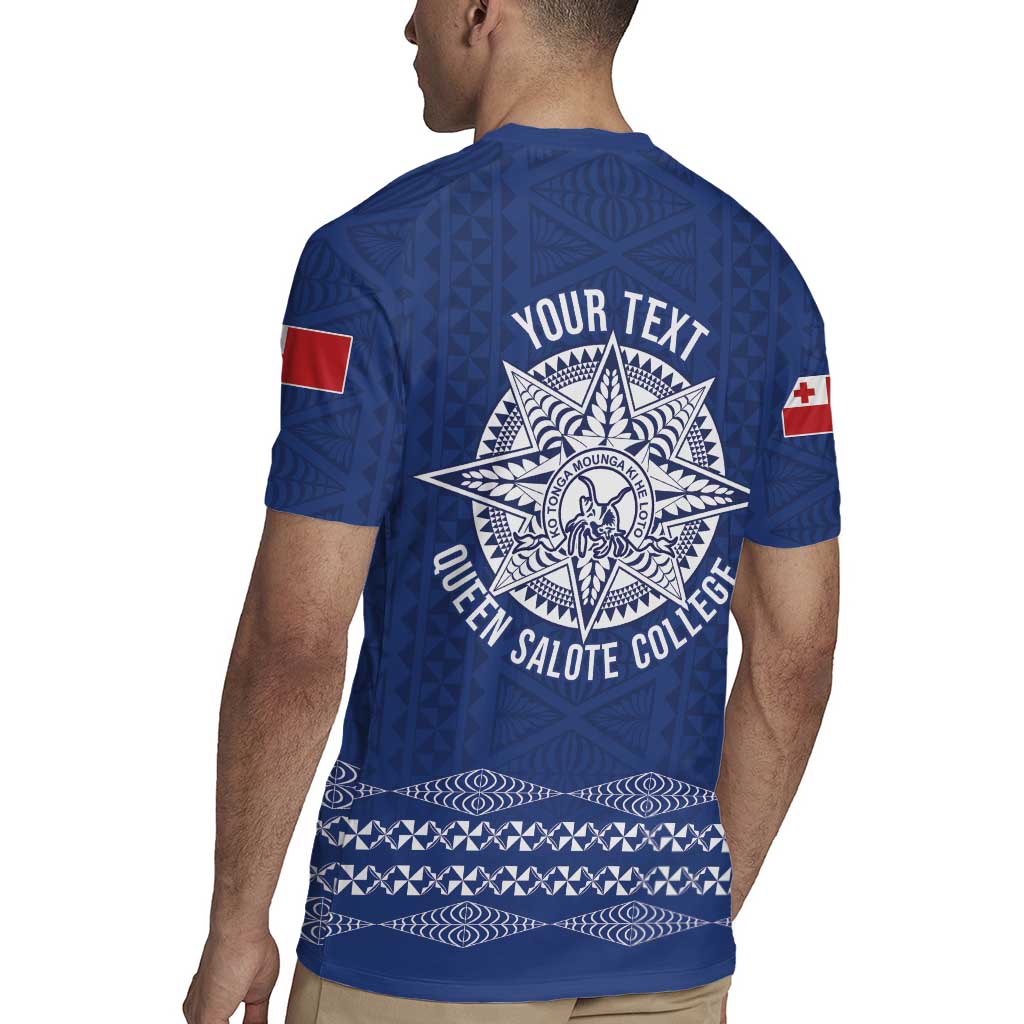 Queen Salote College 100 Years Anniversary Personalized Rugby Jersey Tonga QSC Royal Blue - Polynesian Pride
