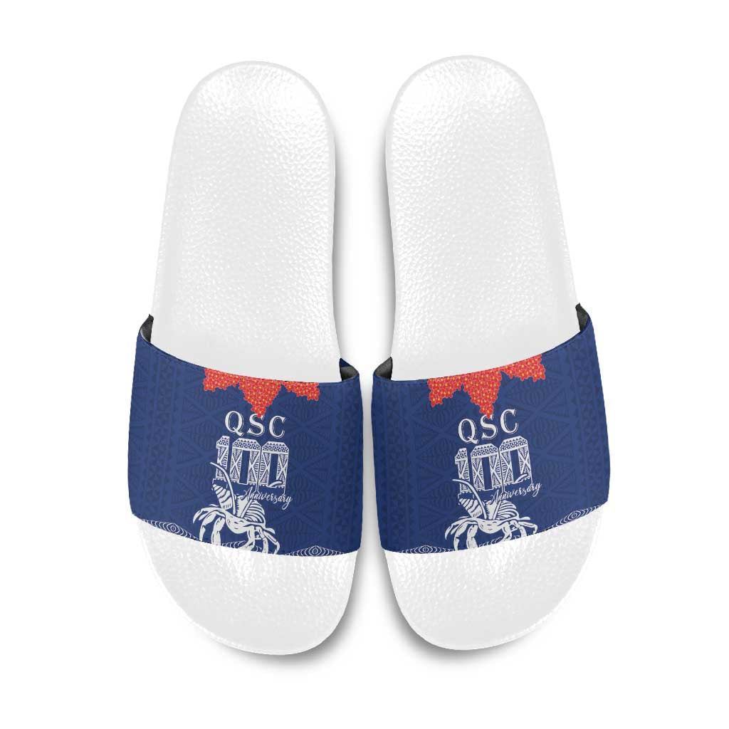 Queen Salote College 100 Years Anniversary Slide Sandals Tonga QSC Royal Blue - Polynesian Pride