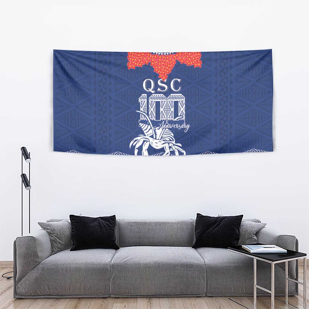 Queen Salote College 100 Years Anniversary Tapestry Tonga QSC Royal Blue - Polynesian Pride