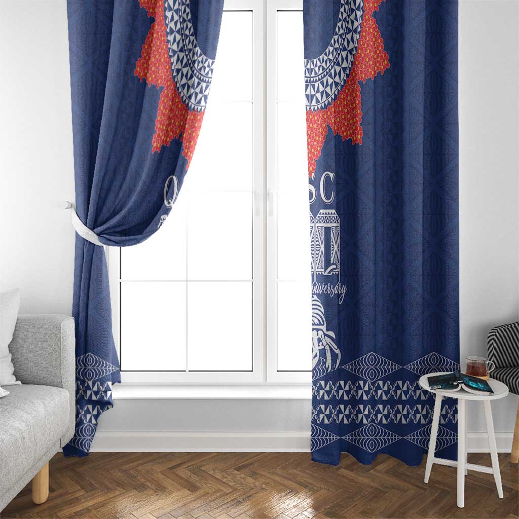 Queen Salote College 100 Years Anniversary Window Curtain Tonga QSC Royal Blue - Polynesian Pride