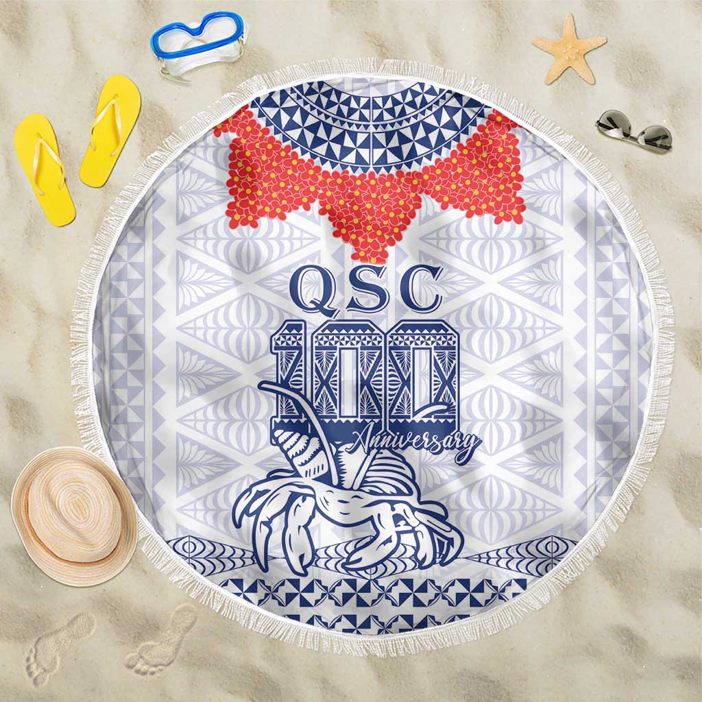 Queen Salote College 100 Years Anniversary Beach Blanket Tonga QSC White - Polynesian Pride