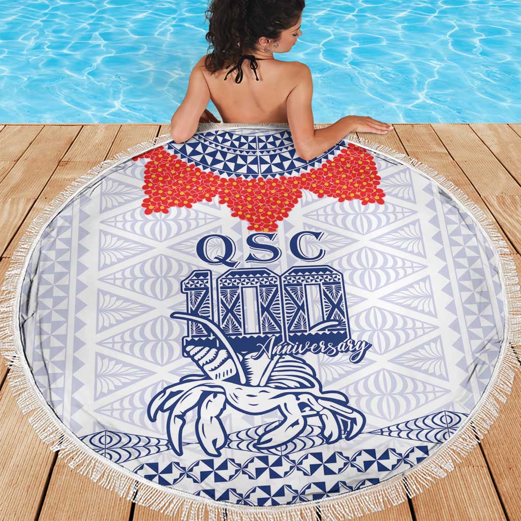 Queen Salote College 100 Years Anniversary Beach Blanket Tonga QSC White - Polynesian Pride
