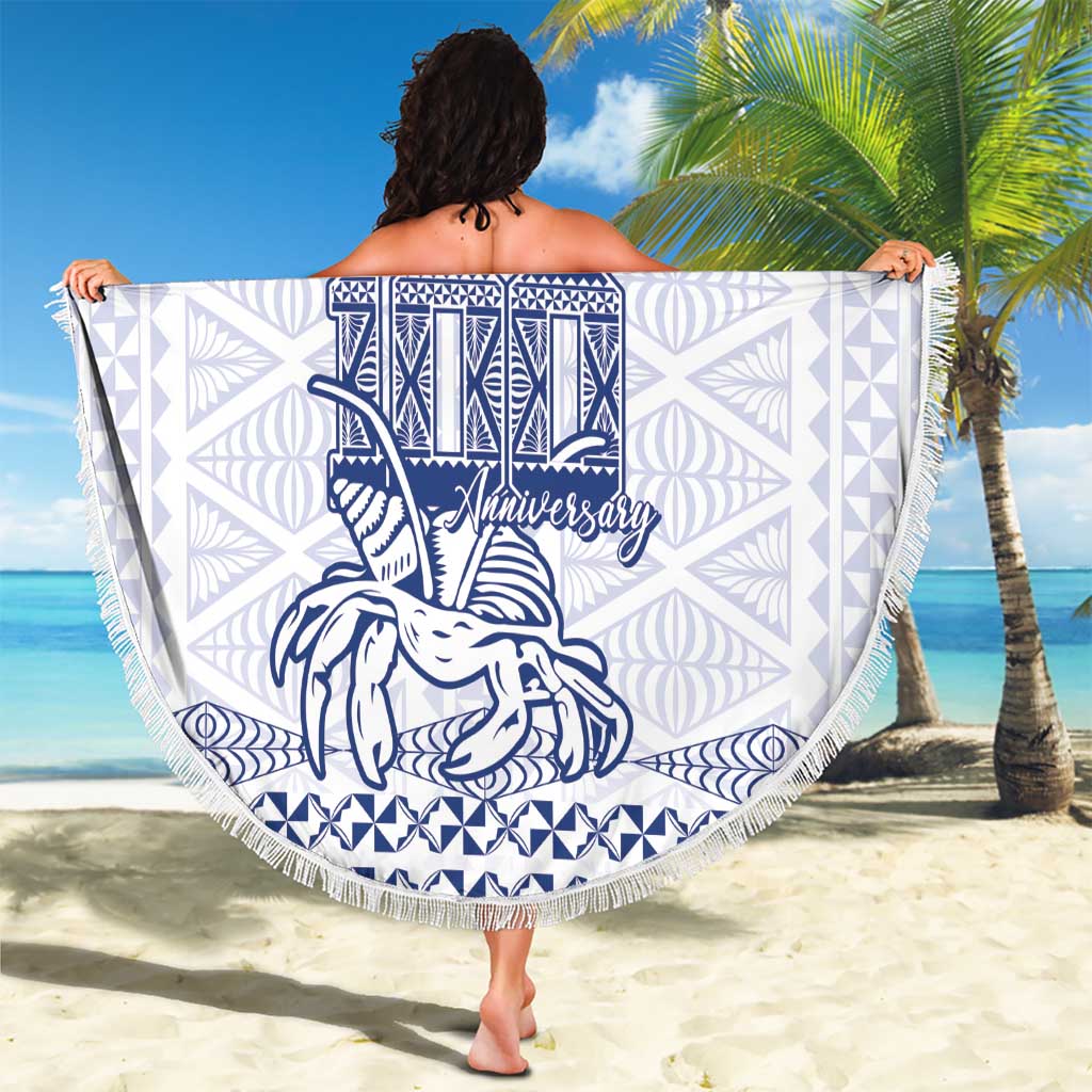 Queen Salote College 100 Years Anniversary Beach Blanket Tonga QSC White - Polynesian Pride