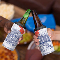 Queen Salote College 100 Years Anniversary Personalized 4 in 1 Can Cooler Tumbler Tonga QSC White - Polynesian Pride