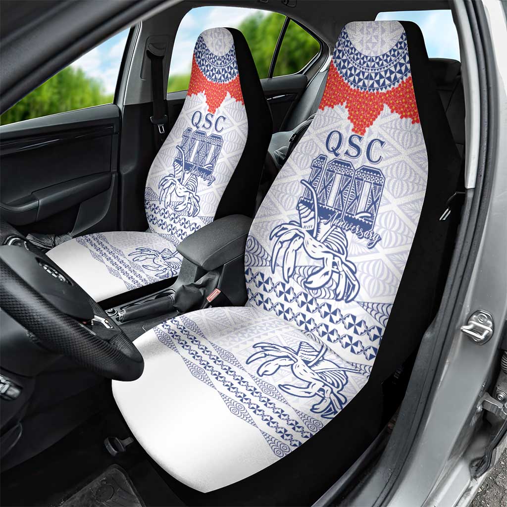 Queen Salote College 100 Years Anniversary Car Seat Cover Tonga QSC White - Polynesian Pride