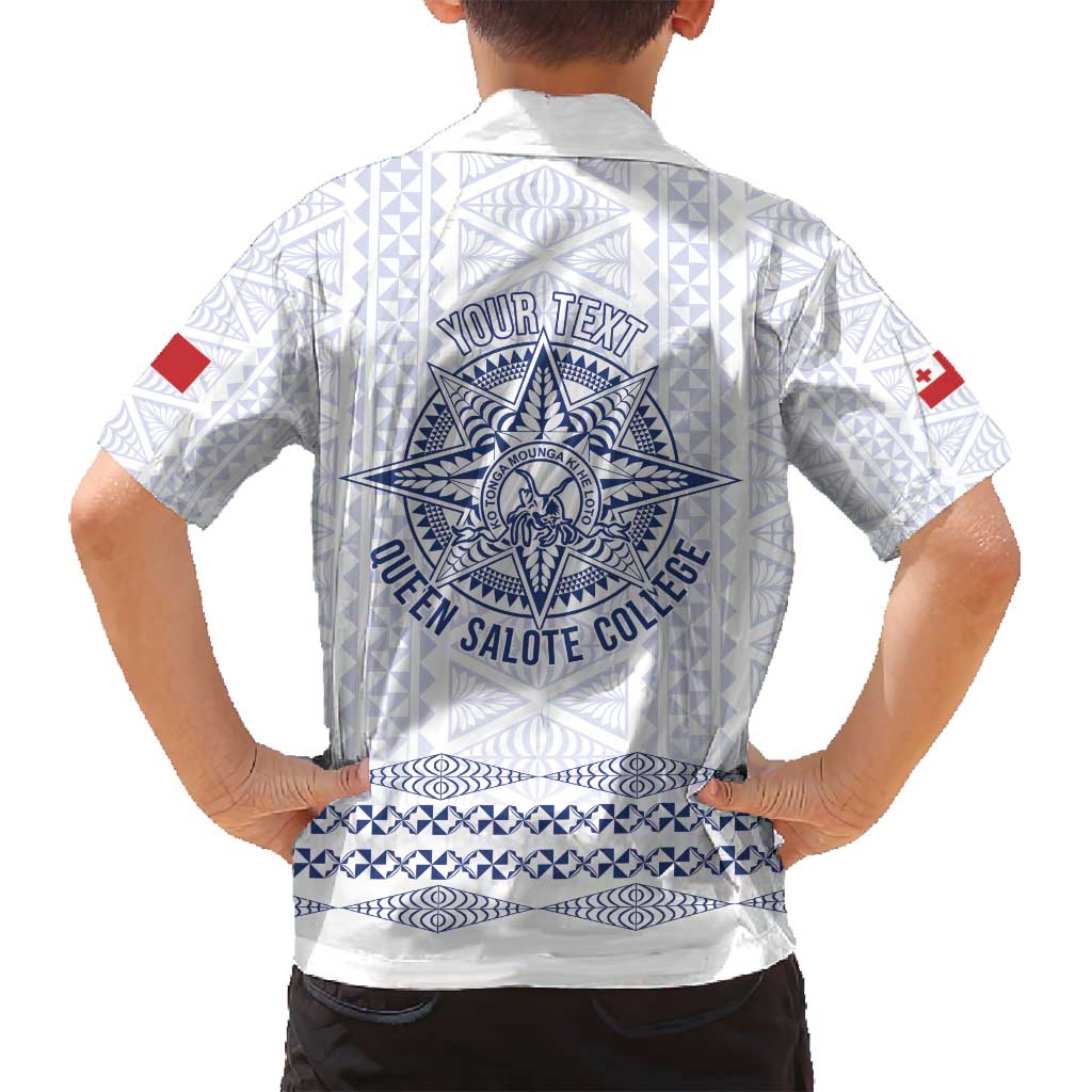 Queen Salote College 100 Years Anniversary Personalized Family Matching Long Sleeve Bodycon Dress and Hawaiian Shirt Tonga QSC White - Polynesian Pride