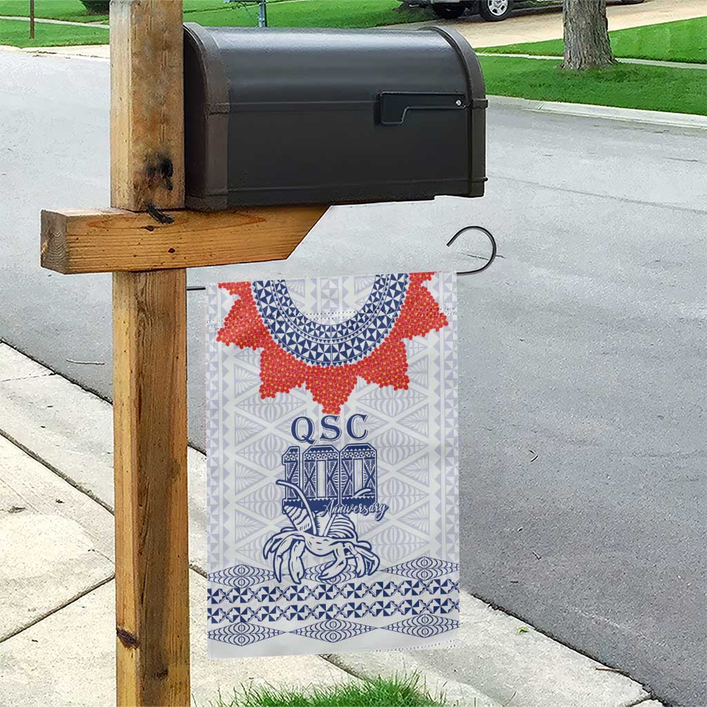 Queen Salote College 100 Years Anniversary Garden Flag Tonga QSC White - Polynesian Pride