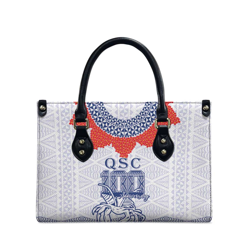 Queen Salote College 100 Years Anniversary Leather Bag Tonga QSC White - Polynesian Pride
