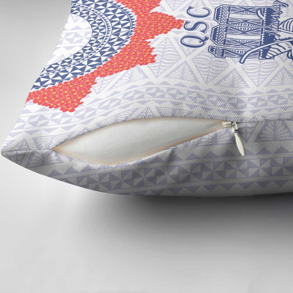 Queen Salote College 100 Years Anniversary Pillow Cover Tonga QSC White - Polynesian Pride