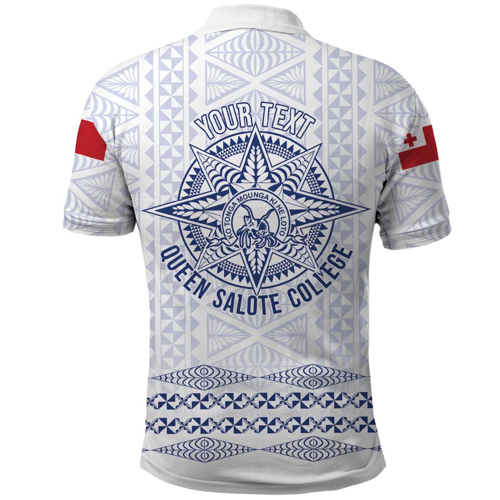 Queen Salote College 100 Years Anniversary Personalized Polo Shirt Tonga QSC White - Polynesian Pride
