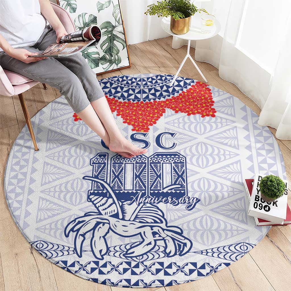 Queen Salote College 100 Years Anniversary Round Carpet Tonga QSC White - Polynesian Pride