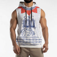 Queen Salote College 100 Years Anniversary Personalized Sleeveless Hoodie Tonga QSC White - Polynesian Pride