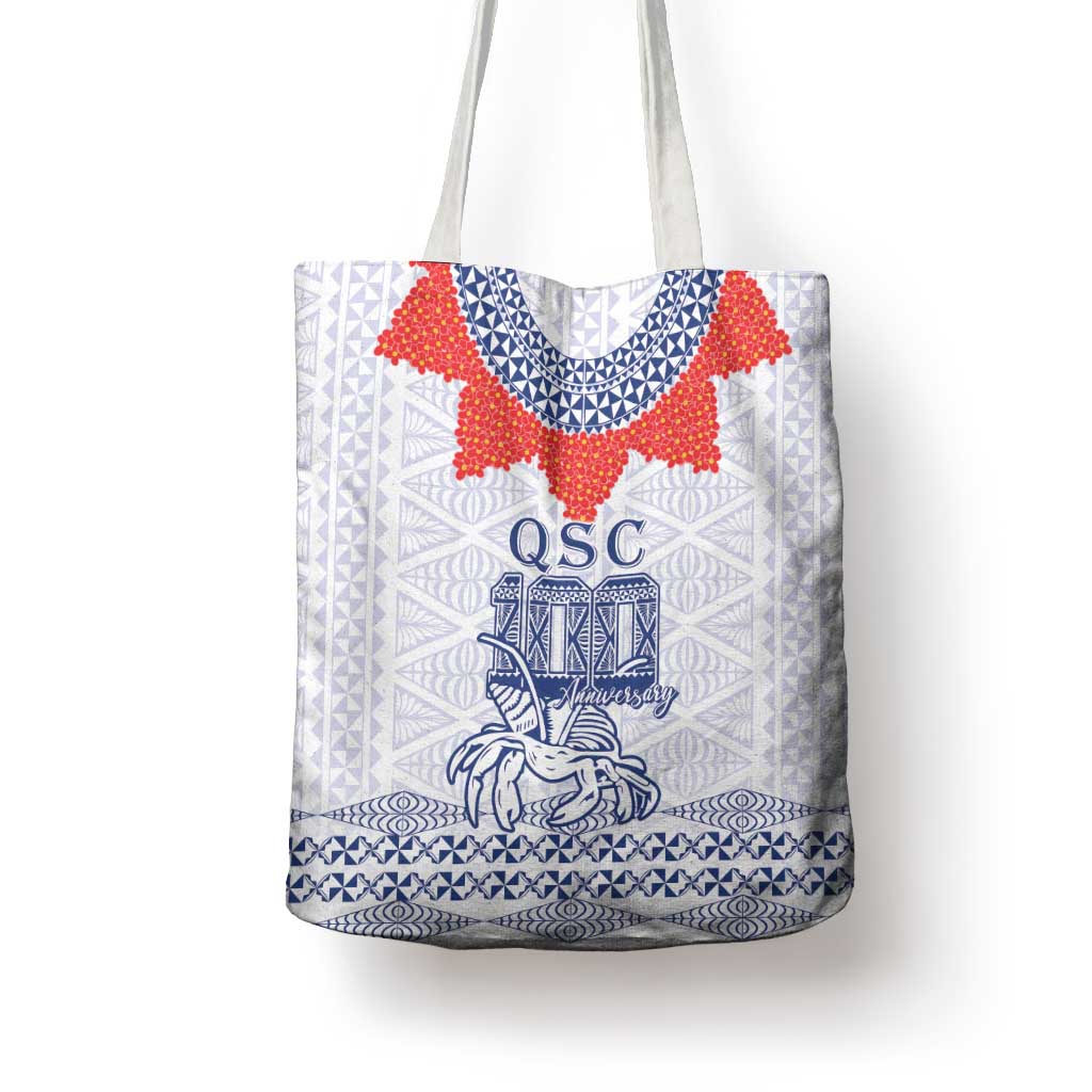 Queen Salote College 100 Years Anniversary Tote Bag Tonga QSC White - Polynesian Pride