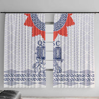 Queen Salote College 100 Years Anniversary Window Curtain Tonga QSC White - Polynesian Pride