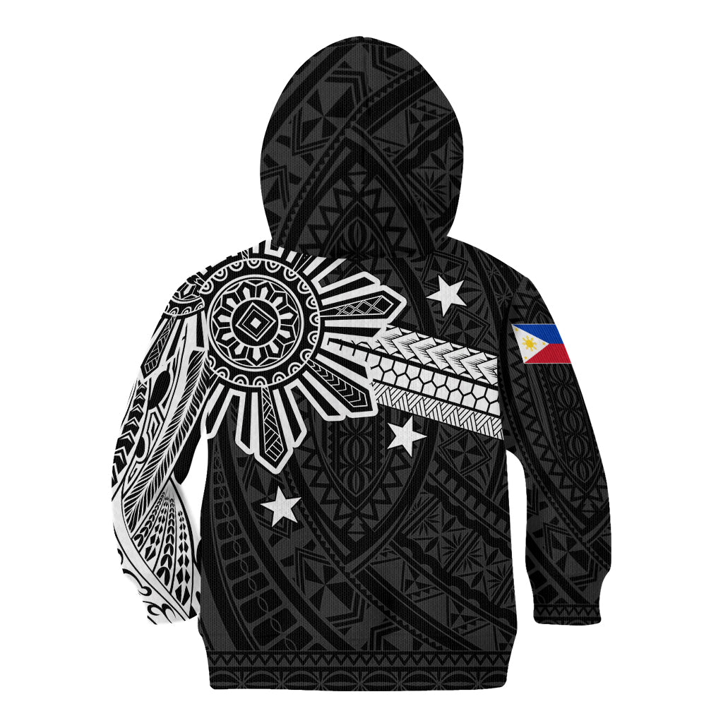Personalised Philippines Kid Hoodie Tribal Sun LT7 - Polynesian Pride