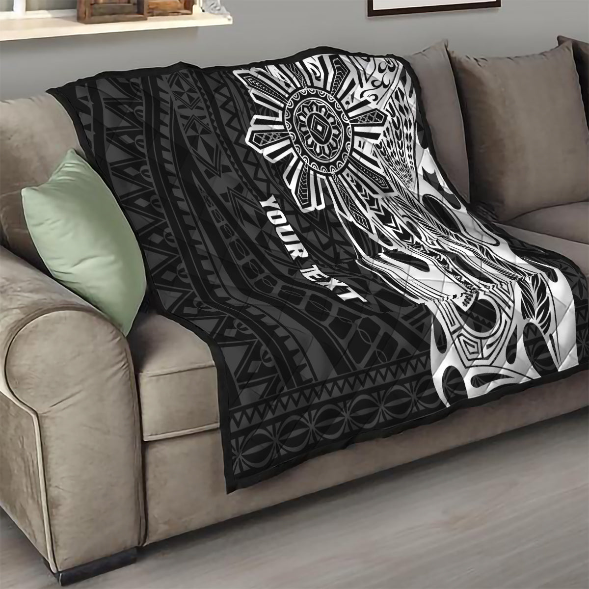Personalised Philippines Quilt Tribal Sun LT7 - Polynesian Pride