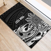 Personalised Philippines Rubber Doormat Tribal Sun LT7 - Polynesian Pride