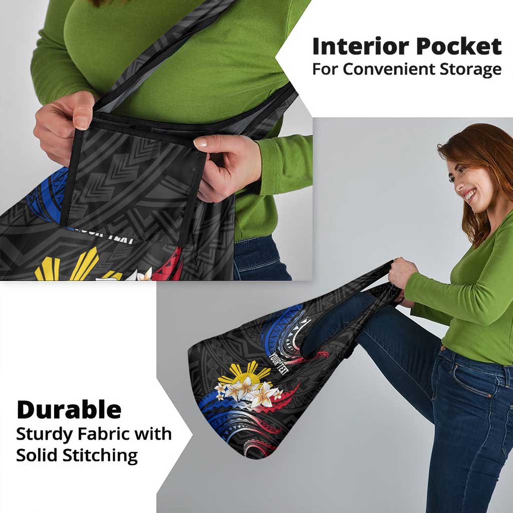 Personalised Philippines Tribal Grocery Bag Mix Plumeria - Flag Colors