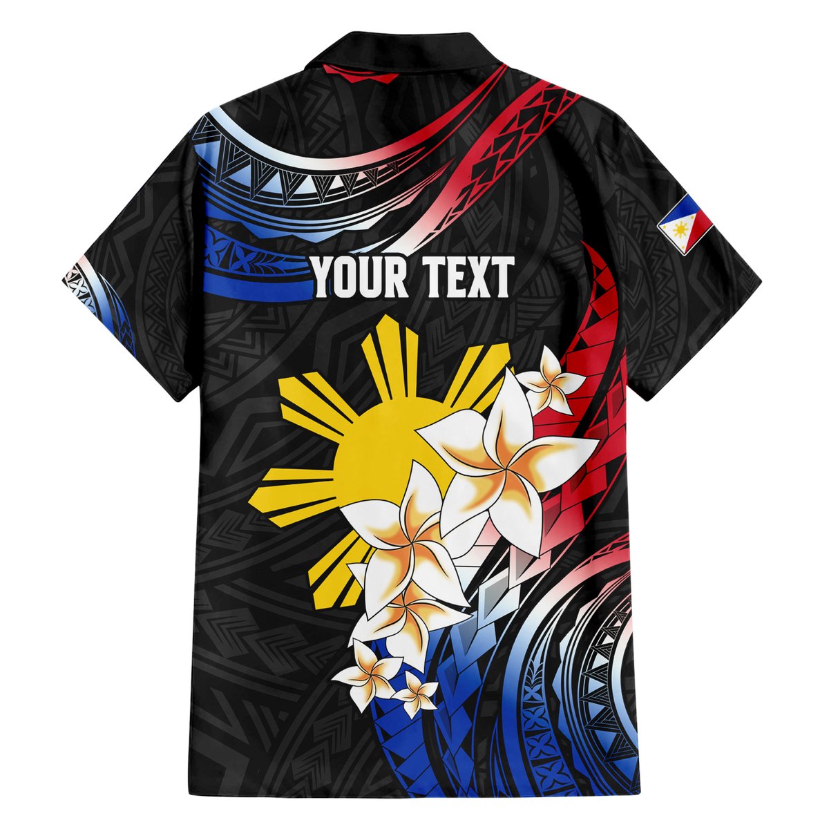 Personalised Philippines Tribal Hawaiian Shirt Mix Plumeria - Flag Colors LT7 - Polynesian Pride