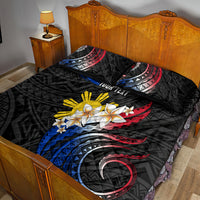 Personalised Philippines Tribal Quilt Bed Set Mix Plumeria - Flag Colors LT7 - Polynesian Pride
