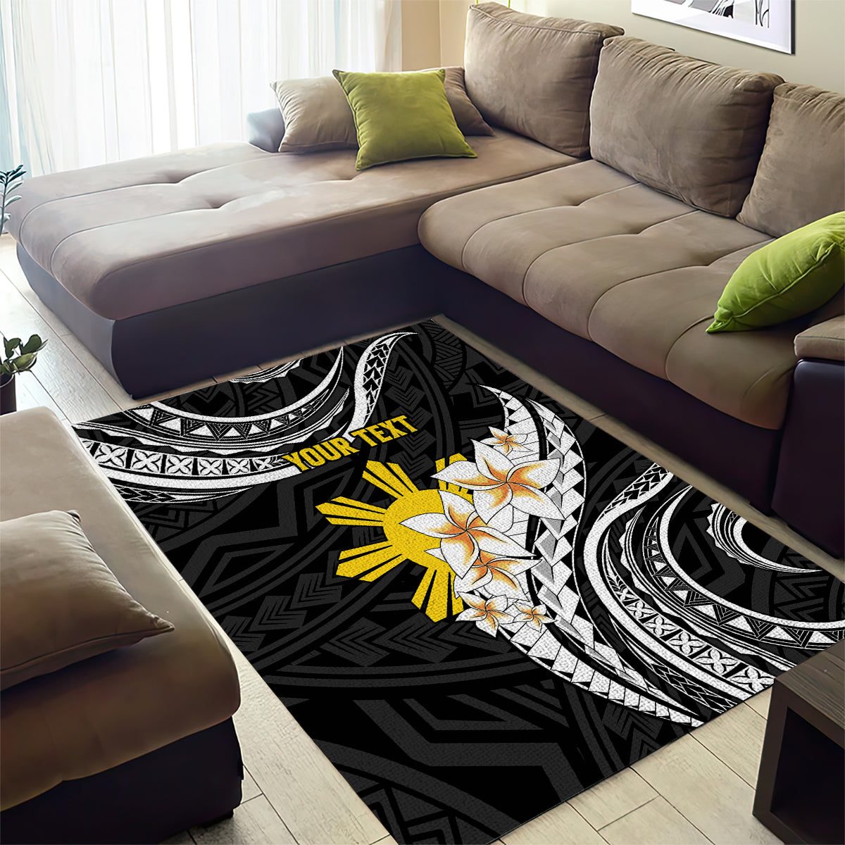 Personalised Philippines Tribal Area Rug Mix Plumeria LT7 - Polynesian Pride