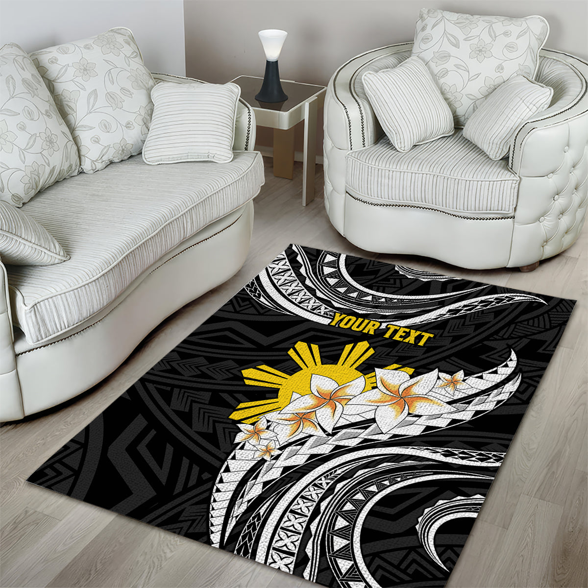 Personalised Philippines Tribal Area Rug Mix Plumeria LT7 - Polynesian Pride