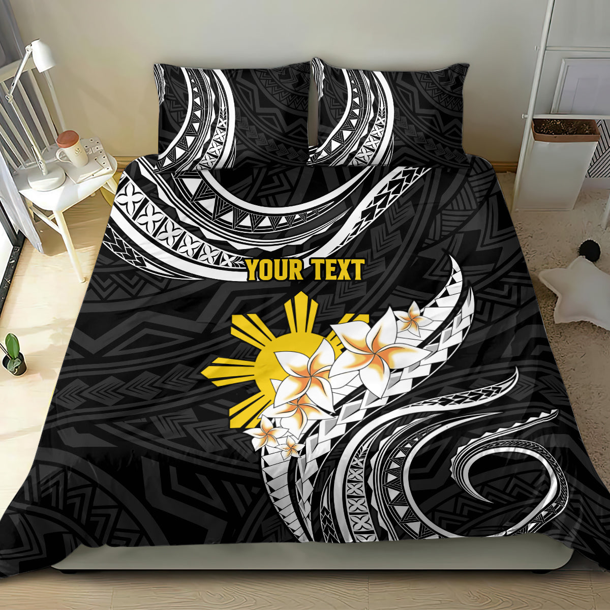 Personalised Philippines Tribal Bedding Set Mix Plumeria LT7 - Polynesian Pride