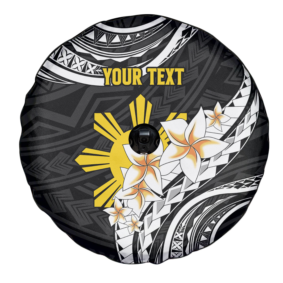 Personalised Philippines Tribal Spare Tire Cover Mix Plumeria LT7 - Polynesian Pride