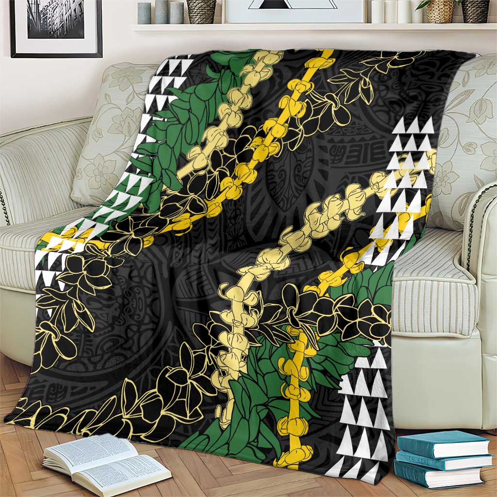 Hawaii Aloha Kakau Blanket Puakenikeni and Maile Lei Twist